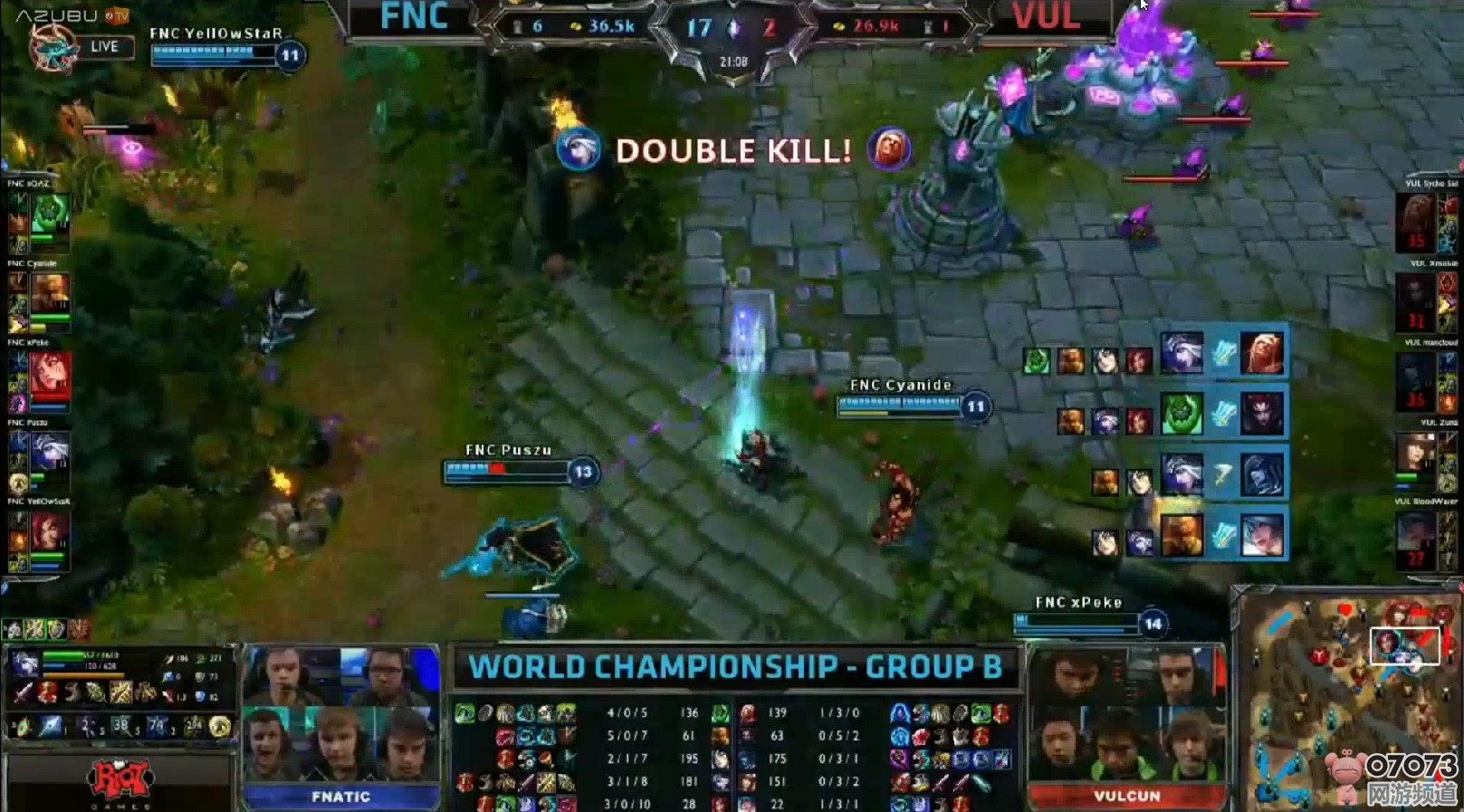 LOLS3总决赛9月20日B组FNC vs VUL战报视频